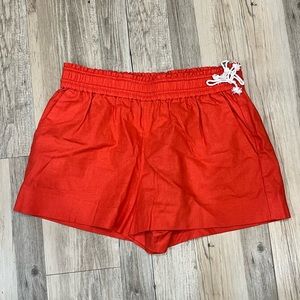 JCrew linen red pull on shorts sz small